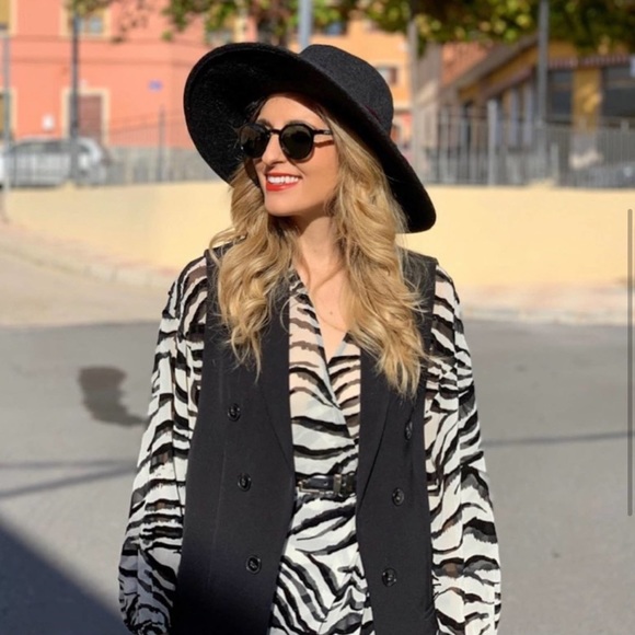 🆕 Zara Animal Print Dress Black & White. Underlined. NWOT - Picture 3 of 8